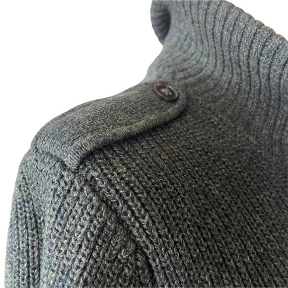 H&M Ribbed Double Breasted Long Sleeve Tunic Length Heather Green Size Small - Picture 6 of 10